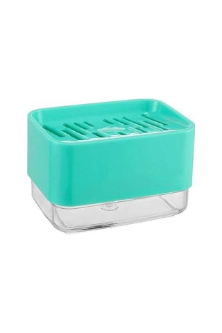 Bosphorusboutique02 Suntek Mutfak Sabunluk, Tutuculu Drenaj Süngeri, Mavi 11.8x5cm Çift Kişilik