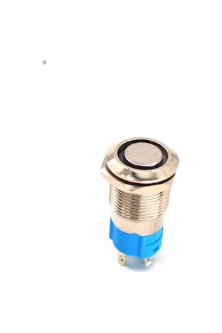 12V -24V Kırmızı Işıklı Yuvarlak Metal 12 MM Kalıcı Anahtar
