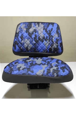 Traktör Koltuk Kılıfı - Kolçaksız -Mavi Kamuflaj -Bb-373