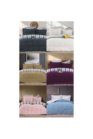 Çift Kişilik Uyku Seti Sherpa Comforter Cappuccino Cappuccino