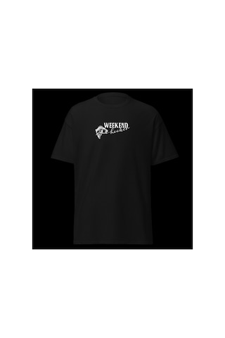 Wildstyle Weekend Forecast Fishing Balıkçılık Hafta Sonu Baskılı Unisex Bisiklet Yaka Pamuklu Tişört
