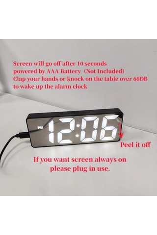 Ses Kontrolü Dijital Çalar Saat Sıcaklık Tarih 2 Alarm Erteleme