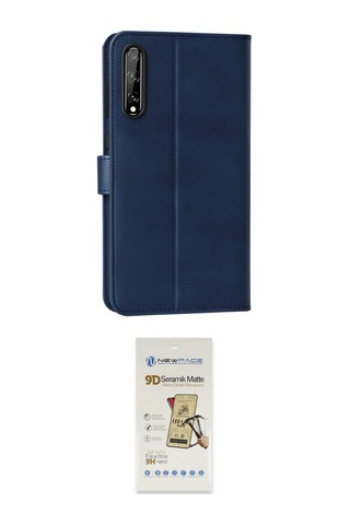 Cep Huawei Uyumlu P Smart S Kılıf Siluet Işık Serisi İkili Koruma Seti Najmaddin Gold