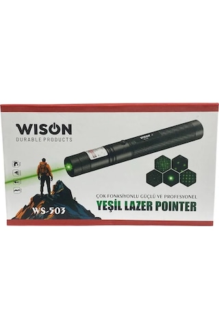 Wison Ws-503 100mw 3.7v 3200 Mah Desen Başlıklı Şarjlı Yeşil Lazer Pointer 5570 Kırmızı