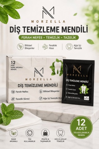 Morzella Diş Temizleme Ve Parlatıcı Bakım Mendili 12'li