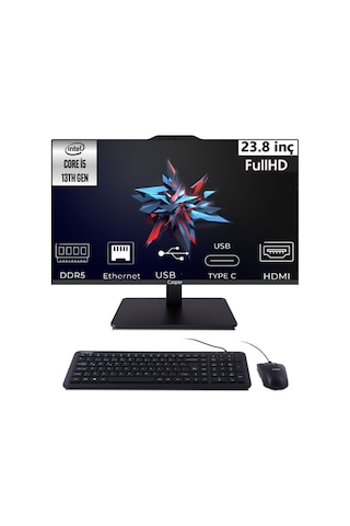Casper Nirvana A80.1342-BV00X-V-S-K021 i5-13420H 24 GB 4 TB SSD 23.8" Free Dos FHD AIO Masaüstü Bilgisayar