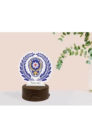 Kişiye Özel Polis Tasarımlı Dekoratif 3D Biblo Led Işıklı Gece La (487038665)