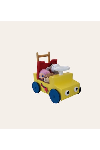 İzwoodcraft Sarı İlk Y Arabam ,bebek Yürüteç Ve Oyuncak Kutum