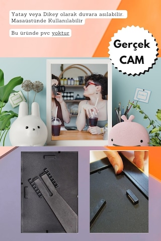 Beyaz-20mm Çerçeve Camlı 10x15 Cm Fotoğraf Resim Çerçevesi Ayaklı Veya Duvara Asma Yatay-dikey 30263128