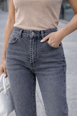 Cedy Denim Kadın Yüksek Bel Soho Boyfriend Jean C599 Gri