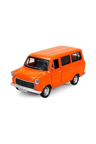 Nostaljik Metal Çek Bırak Ford Sesli Ve Işıklı Minibüs Turuncu 1/36 Ölçek Diğer