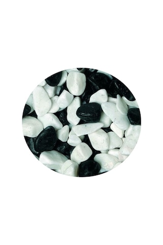 Siyah Beyaz Fanus Çakılı 2 Paket (350gr+350gr)