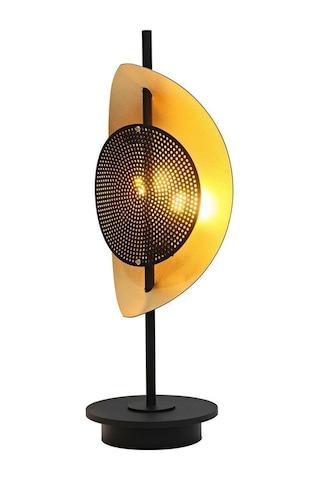 Siyah/sarı Yaldız Boyalı Modern Masa Lambası Plc-1202-m-bsy 3674548