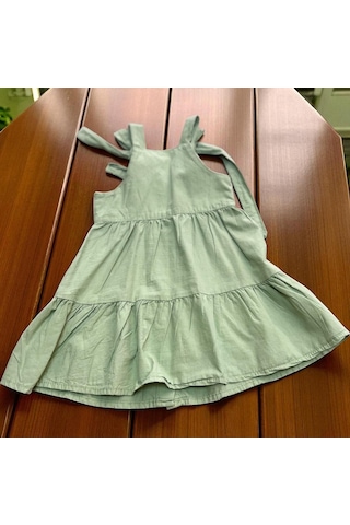 Nakışlı Renkli Elbise Yeşil