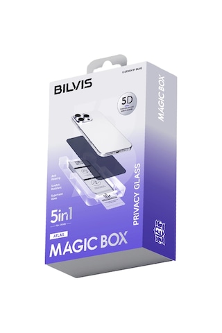 Apple iPhone Uyumlu 15 Pro Bilvis 5in1 5d Magic Hayalet Cam Ekran Koruyucu - Siyah 29961406