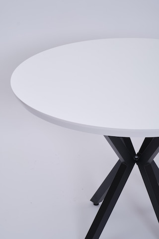 Göksu Yuvarlak Lak Panel Mutfak Masası 100cm beyaz