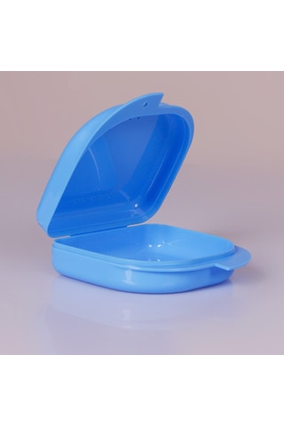 Wezone Mavi Diş Protezi Kutusu - Ortopedik Tutucu Sağlama Sandığı, Açık Hava Delikli Diş Bakımı Saklama Kutu