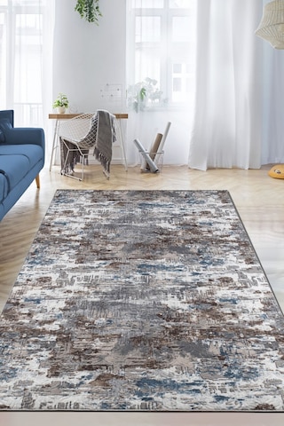 Raschel Carpet Mavi-kahve Emboss Çökme Kalın Yumuşak Kaymaz Özel Taban Halı Yolluk Kahverengi
