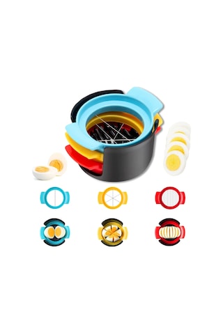 Siyah 3'ü 1 Arada Paslanmaz Çelik Yumurta Kesici - Haşlanmış Yumurta 10,5 5,5 Cm , Çilek Ve Kivi Kesmek İçin Uygundur Diğer