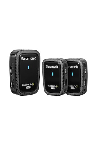 Saramonic Blink500 Prox Q20 Kablosuz Yaka Mikrofonları, Kamera, Pc, Apple Uyumlu iPhone, Android, Kayıt Röportajı, Vlog'lar İçin 10 Saat Pil Şarj Edilebilir Kablosuz Mikrofon