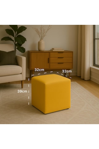 A5 Home Kare Puf Sarı