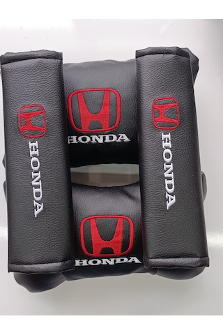 Honda Uyumlu Oto Boyun Yastığı + Emniyet Kemer Pedi Kırmızı