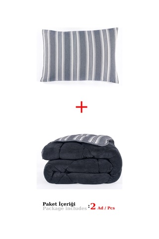 Comfort Set Yeni Nesil Wellsoft Yorganlı 2 Parça Tek Kişilik Soft Line Antrasit Antrasit