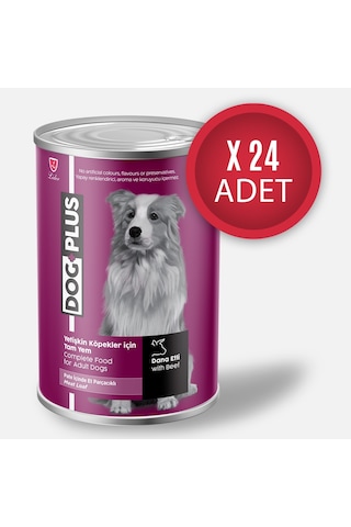 DogPlus Pate Dana Etli Yetişkin Köpek Konserve Yaş Mama 395 Gr x 24 Adet
