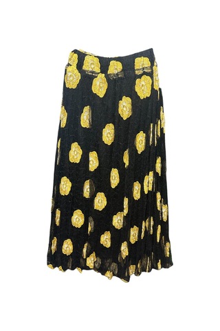 Şifon Beli Lastikli Etek 95 Cm - 38-50 Sarı