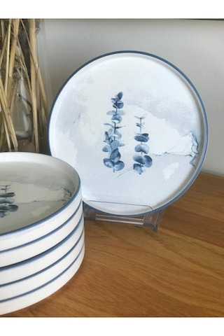 Keramika 21 Cm Blue Magic Stackable Pasta Tabağı Çiçek 6 Adet