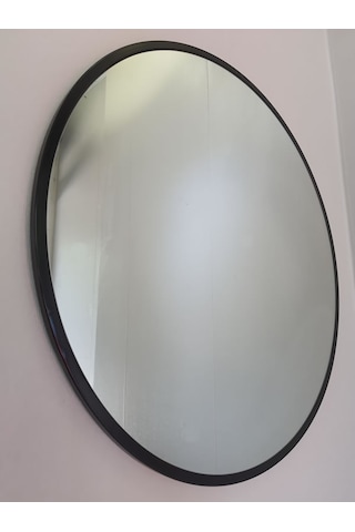 Ayna Denizi Circle Eighty Black Model Siyah Renk Metal Çerçeveli Yuvarlak Dekoratif Ayna Siyah