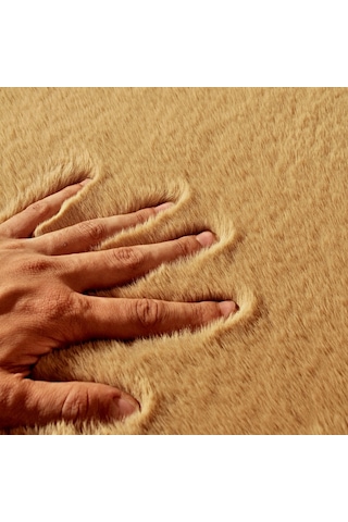Tappeto Re x  Tavşanı Post Halı Camel (22 mm Tüy)-80 x 150