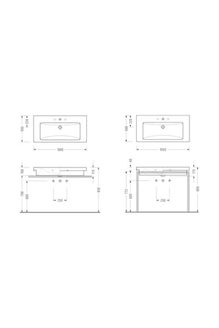 Serel - Verda Lavabo 120 Cm Beyaz - 8940tds110ab- Beyaz
