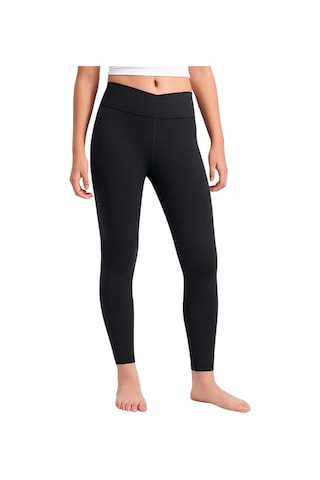 Erdem Kıds Kız Çocuk Cepli Kruvaze Kemer Yüksek Bel, Günlük, Koşu, Yürüyüş, Yoga, Spor, Egzersiz, Fitness Tayt Siyah Siyah