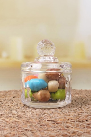 Deconox Lüx Kristal Mini Cam Şekerlik & Cam Lokumluk, Kesme Cam Lüx Şekerlik 7.5cm 9.2cm - 06644 Genel
