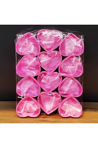 Büro Ev Ofis Banyo Düzeni İçin Kalpli Pembe Tül Kese