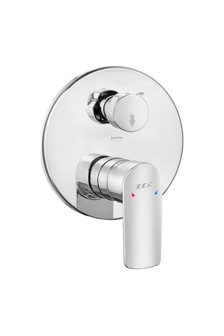 Eca Lia Yuvarlak Ankastre Gömme Banyo Bataryası Duş Seti Tüm Parçalar Dahil 30x30 Krom