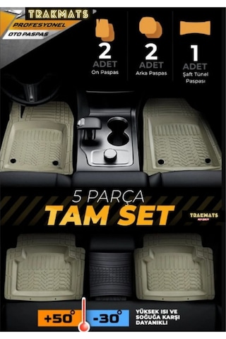 Toyota Corolla Sedan 2011 Kesilebilir Üniversal Yumuşak Esnek Oto Paspas Bej