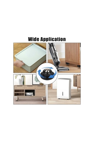 Pazly 4 Adet Paslanmaz Çelik Siyah Mini Döner Tekerlekler Masa Sandalye Tekerleri 360 Dönme Evrensel Teker Siyah