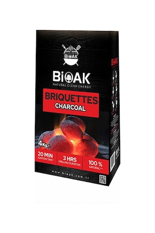 Bioak Mangal Kömürü 4 Kg Top Kömür