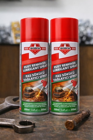 Borfh Pas Sökücü Yağlayıcı Sprey 200 Ml 2 Li Set Çok Amaçlı Pas Çözücü Ve Yağlayıcı Motorx