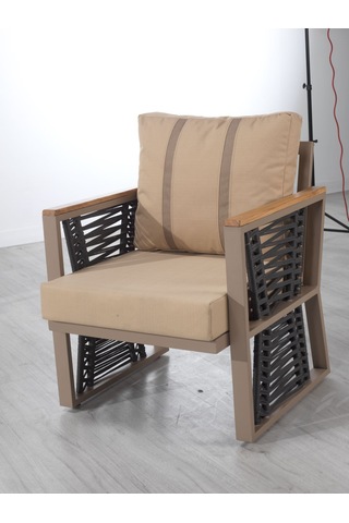 Ferro 3+1+1 Bej Metal Bahçe Takımı , Oturma Grubu Bej