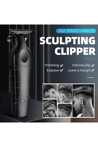 Km2299 Profesyonel Saç Kesme Makinesi 0mm Sıfır Boşluklu Oyma Beyaz - Siyah