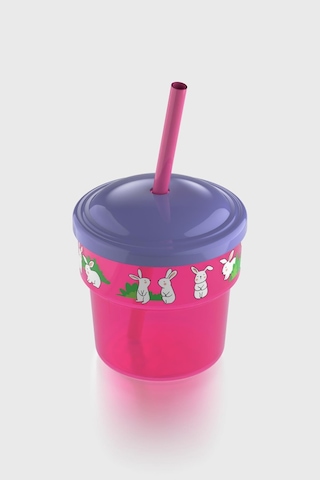 Renga Fizbo Tavşan Desenli 250 Ml Pipetli Pp Bebek Bardak 222049 Pembe - Mor