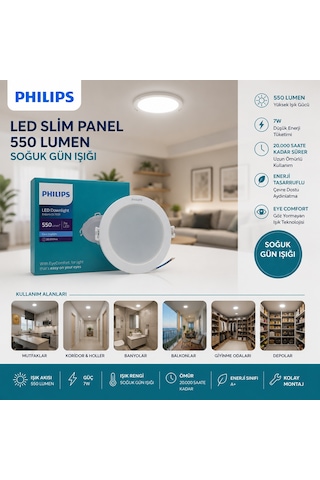 Northcity 7w Yuvarlak Sıva Altı Led Slim Panel - 550 Lm, 20.000 Saat Alüminyum