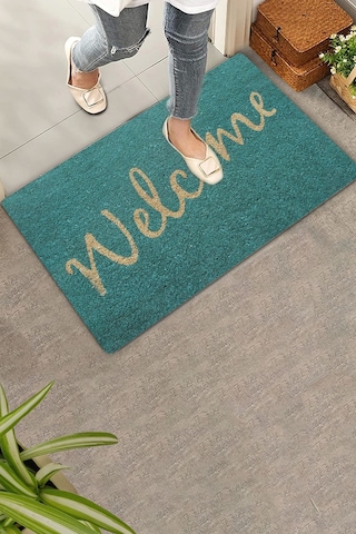 Valerine Life Turkuaz Renkli Welcome Hoş Geldiniz Kapı Önü Paspası 45x70cm Turkuaz