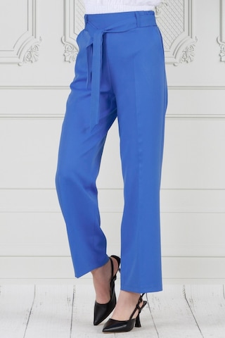 Sevitli Beli Bağlamalı Bol Paça Pantolon-mavi-3668-mavi Mavi