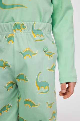 Panço Erkek Çocuk Dinazor Desenli Pijama Takımı Turkuaz