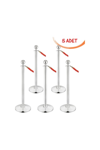 Protokol Bariyeri Paslanmaz Yönlendirme Bariyeri Metalik Bariyer 5 Adet