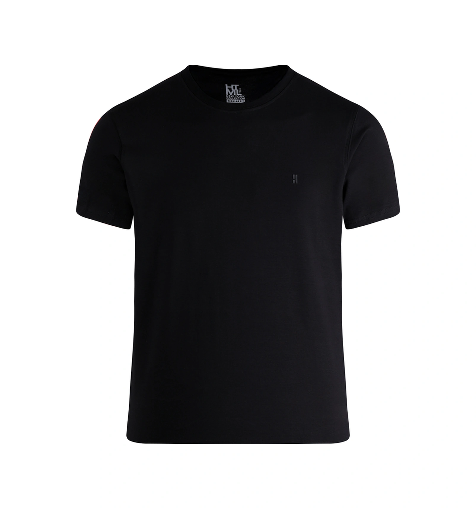 Hatemoğlu Siyah Regular Fit Bisiklet Yaka Pamuklu Tişört 347711